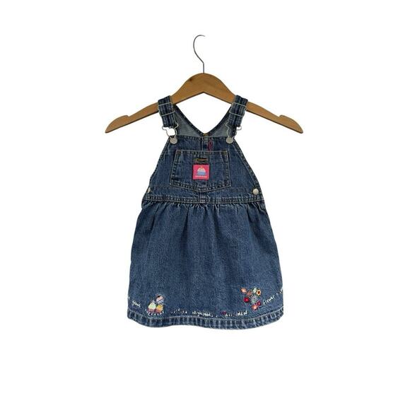 OshKosh B’gosh Other - Vintage Oshkosh Denim Jumper Overall Dress Baby Girl Cupcake Birthday 24 Months